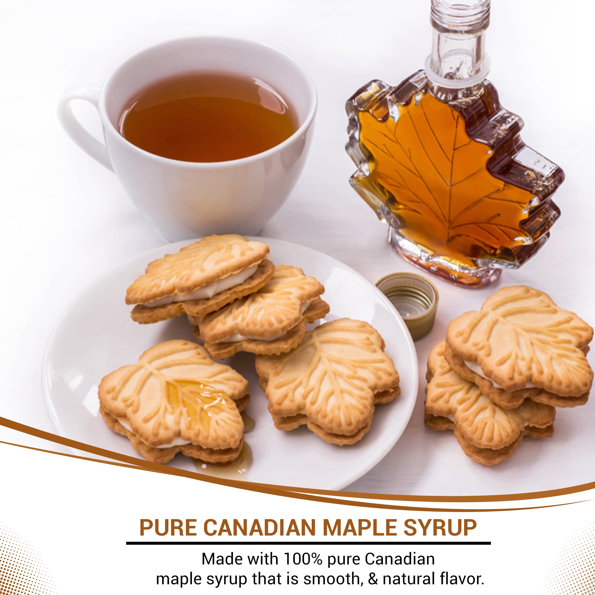 Turkey Hill Sugarbush 100% Pure Canadian Premium Maple Syrup Cream Filled Cookies - All-Natural Maple Leaf Shape Delicious Cookies, (2 Pack, Cream