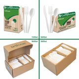 BIOCEAN 100% Compostable No Plastic Utensils - Heavy Duty Eco-Friendly Flatware for Lounge, Party, Wedding, BBQ, Picnic, Camping [Utensils Set, 360