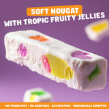 JUJUBE NOUGAT Candy Tropical 1 lb - with Jelly Fruit Pieces, No Trans Fats, No Additives, Gluten Free, Individually Wrapped, Bulk Soft Candies in