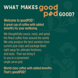 goodPOD Mood and Immune Support Single Serve Coffee K Cup Pods, Organic Arabica Coffee with Reishi & Chaga Mushrooms, Medium Roast, 40 Count