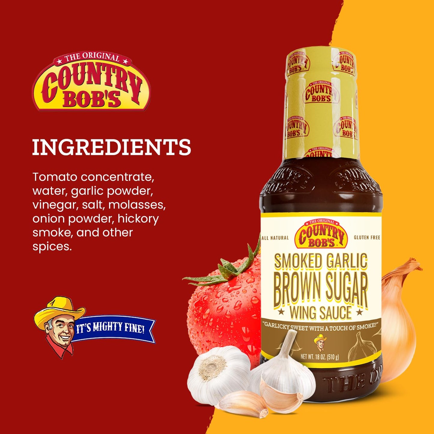 Country Bob's - Smoked Garlic & Brown Sugar Wing Sauce - 18 oz