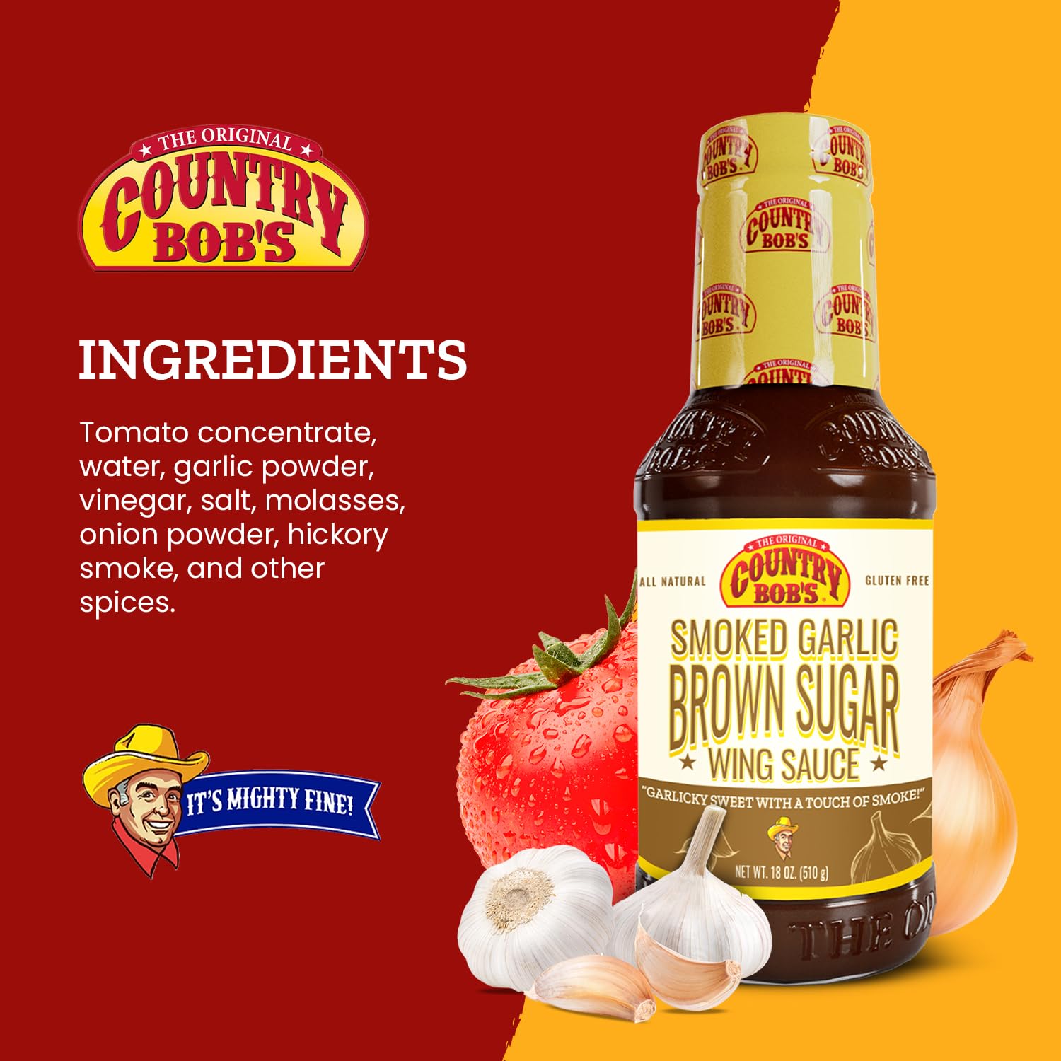Country Bob's - Smoked Garlic & Brown Sugar Wing Sauce - 18 oz