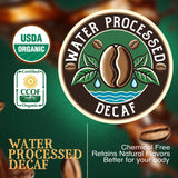 The Bean Organic Coffee Company Water Processed DECAF Le Bean, Dark French Roast, Ground Coffee, 16-Ounce Bag, Café Molido Tostado Orgánico