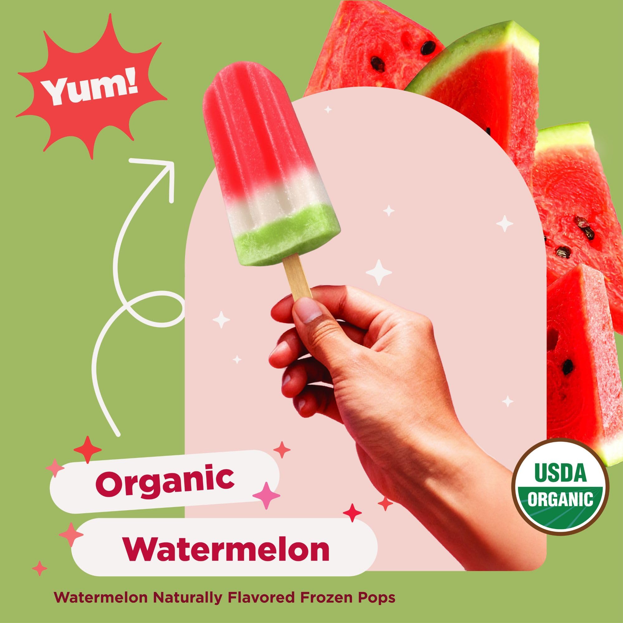 JonnyPops® Organic Watermelon Frozen Pops 8ct