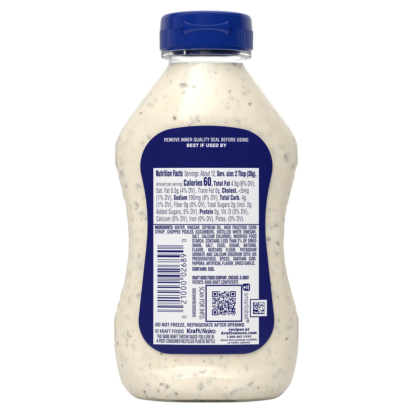 Kraft Tartar Sauce, 12 fl oz Bottle