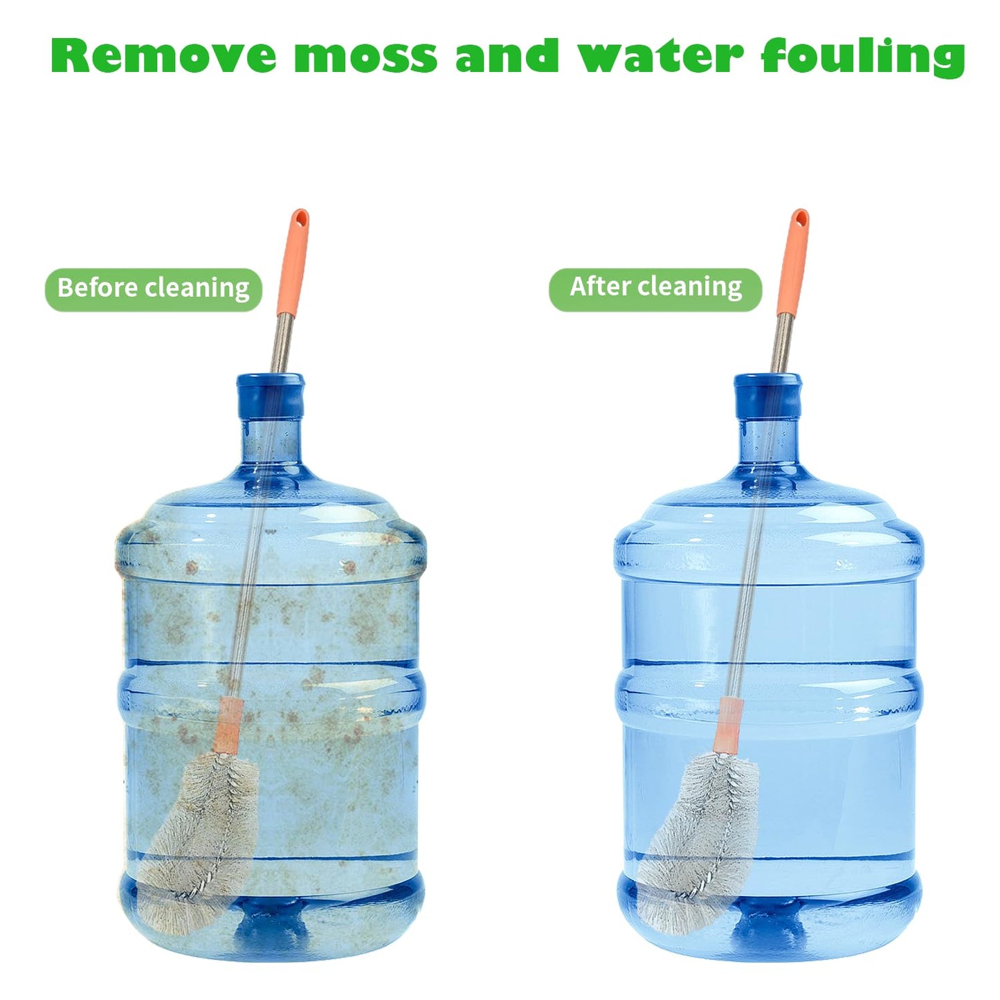 2-Pack Bucket Brush, Bottle Brush for Cleaning Extra Long Bottles, Gallon Jug Cleaner, Water Bottle Cleaner.