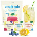 Craftmix Lemonade Variety Mix, 12 Packets, Easy Powder Drink with Real Fruit, Low-Sugar, Vegan, Low-Carb, Non-GMO, Dairy-Free, Gluten-Free, Flavored