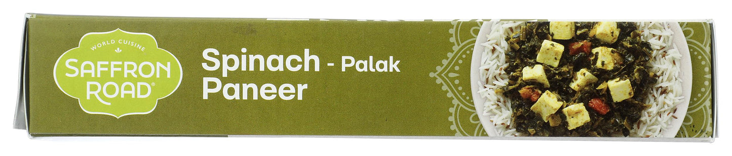 Saffron Road Frozen Spinach Palak Paneer - Seed Oil Free, No Artificial Ingredients, Gluten-Free, Vegetarian - 10 Ounce
