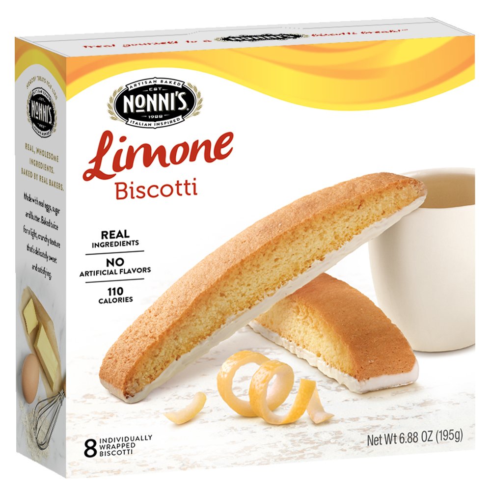 3 Boxes of Nonni's Biscotti, Limone, 8 per Box for Total of 24 Biscotti, 6.88 Ounce (Pack of 3) (BHBAZUSF0518A1153)