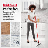 Heavy Duty Floor Squeegee for Concrete and Tile Floor - Silicone Squeegee Broom Floor Scrubber - Large Single Cast Rubber Blade Aluminum Long Handle