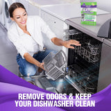 iFLO Dishwasher Cleaner Tablets with iFLObiotic - Deep Cleaning Dishwasher and Deodorizer Tablets to Eliminate Dish Washer Odor, Remove Residue