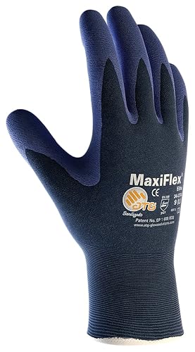 ATG 34-274/S Maxiflex Elite, 18G Blue Nylon, Nitrile Micro-Foam Grip Blue