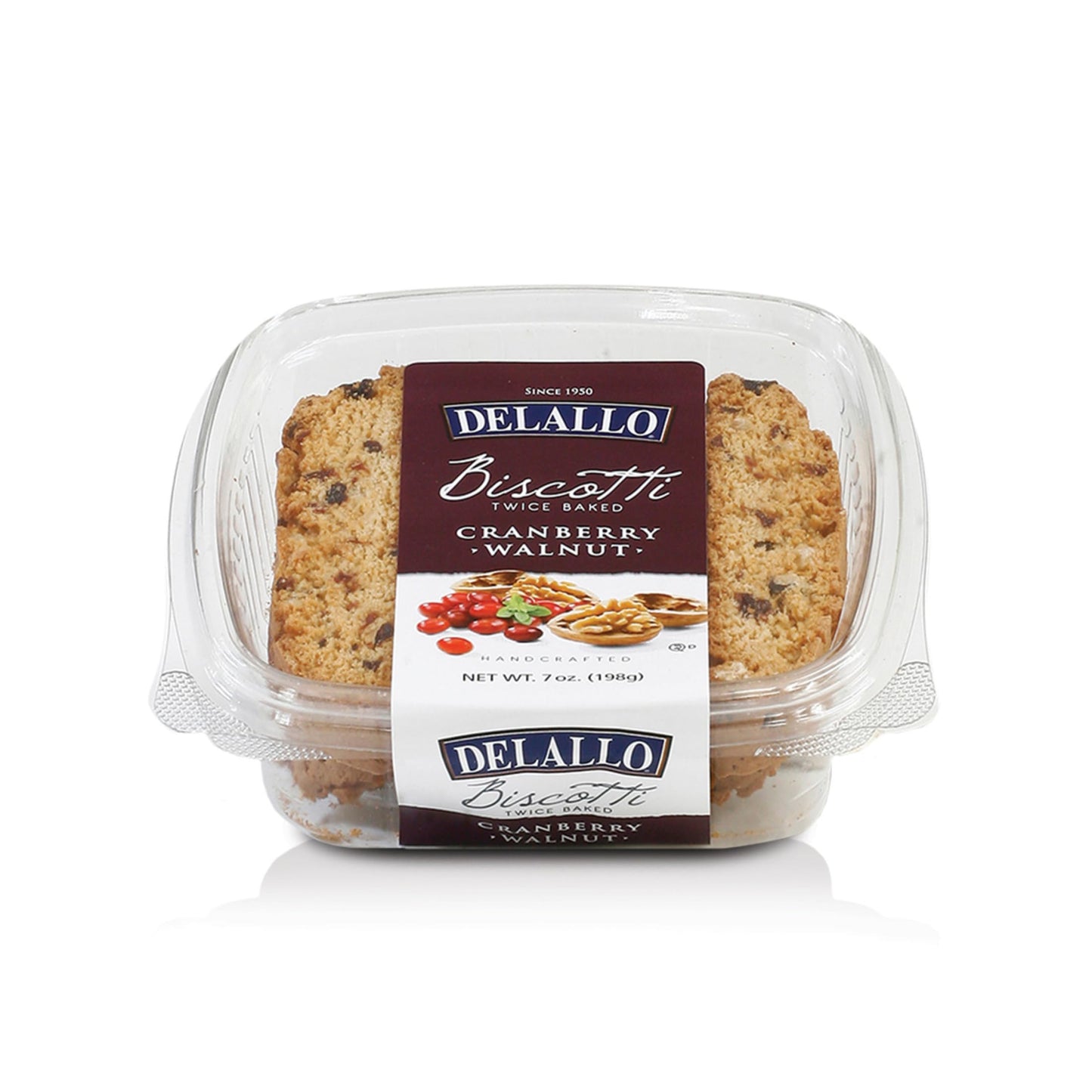 DeLallo Cranberry Walnut Biscotti, (4 Pack) Authentic Italian Recipe, Small Batch Twice Baked Cookies, Non-GMO, Kosher Italian Biscuits, Made with All