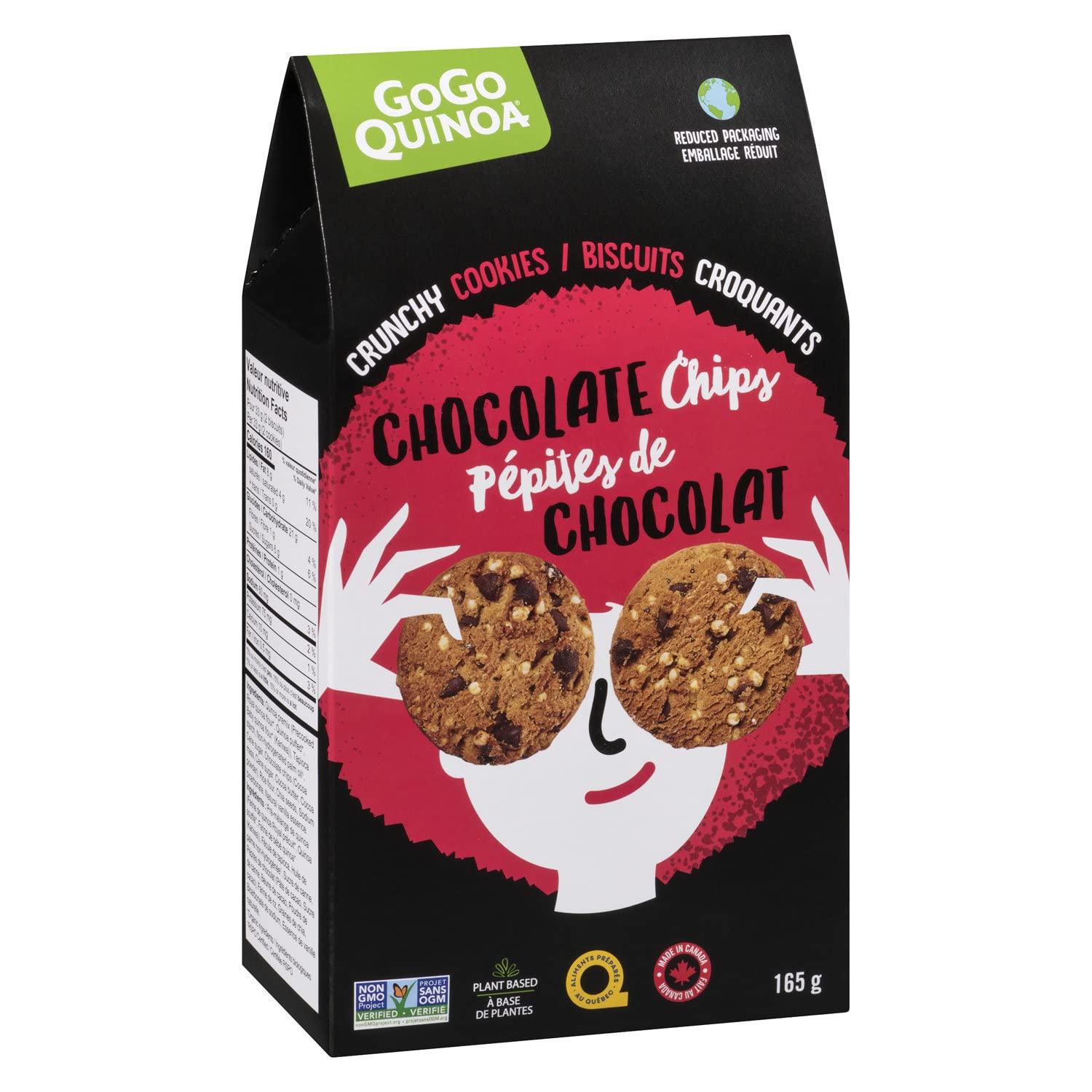 Gogo Quinoa Dark Chocolate Chip Quinoa Cookies, 165 GR