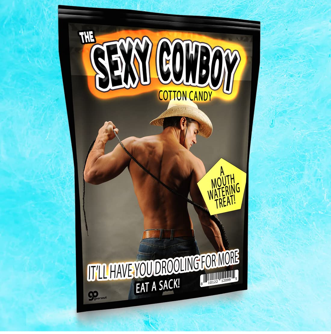 The Sexy Cowboy Cotton Candy - A Mouth Watering Treat - Eat a Sack - Funny Gag Gift Ideas for Ladies - Fun Gifts for Mom - Snack for Women - Funny