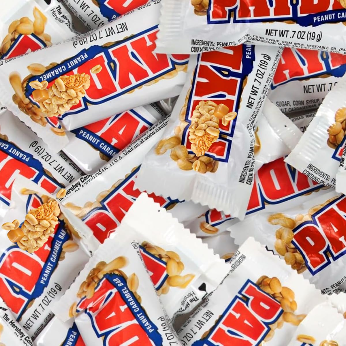 Peanut Caramel Fun Size Candy Bars, 1.5 lbs Individually Wrapped