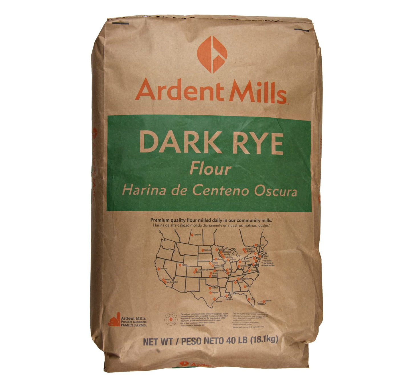 Kauffman Orchards Dark Rye Flour In Bulk, Fiber Rich For Homemade Bread, 40 Lb. Case