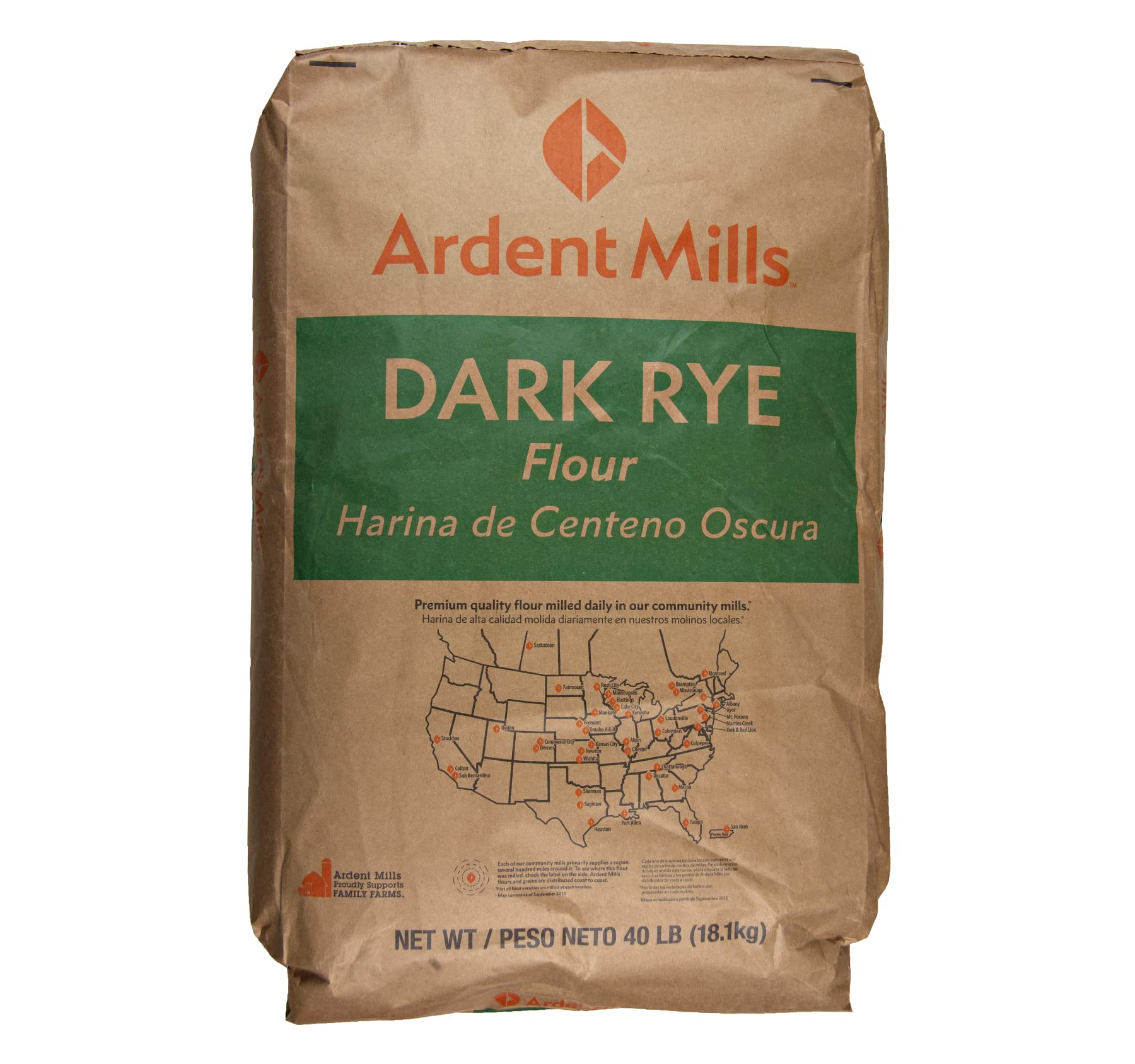 Kauffman Orchards Dark Rye Flour In Bulk, Fiber Rich For Homemade Bread, 40 Lb. Case
