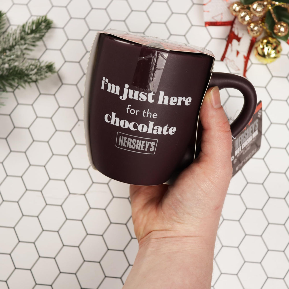 Christmas Hershey's Mug with Hot Cocoa Mix, Holiday Chocolate Lovers Stocking Stuffer, Styles May Vary