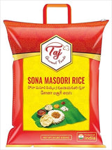 TAJ Sona Masoori Rice 10lbs | Short Grain White Rice | Product of India