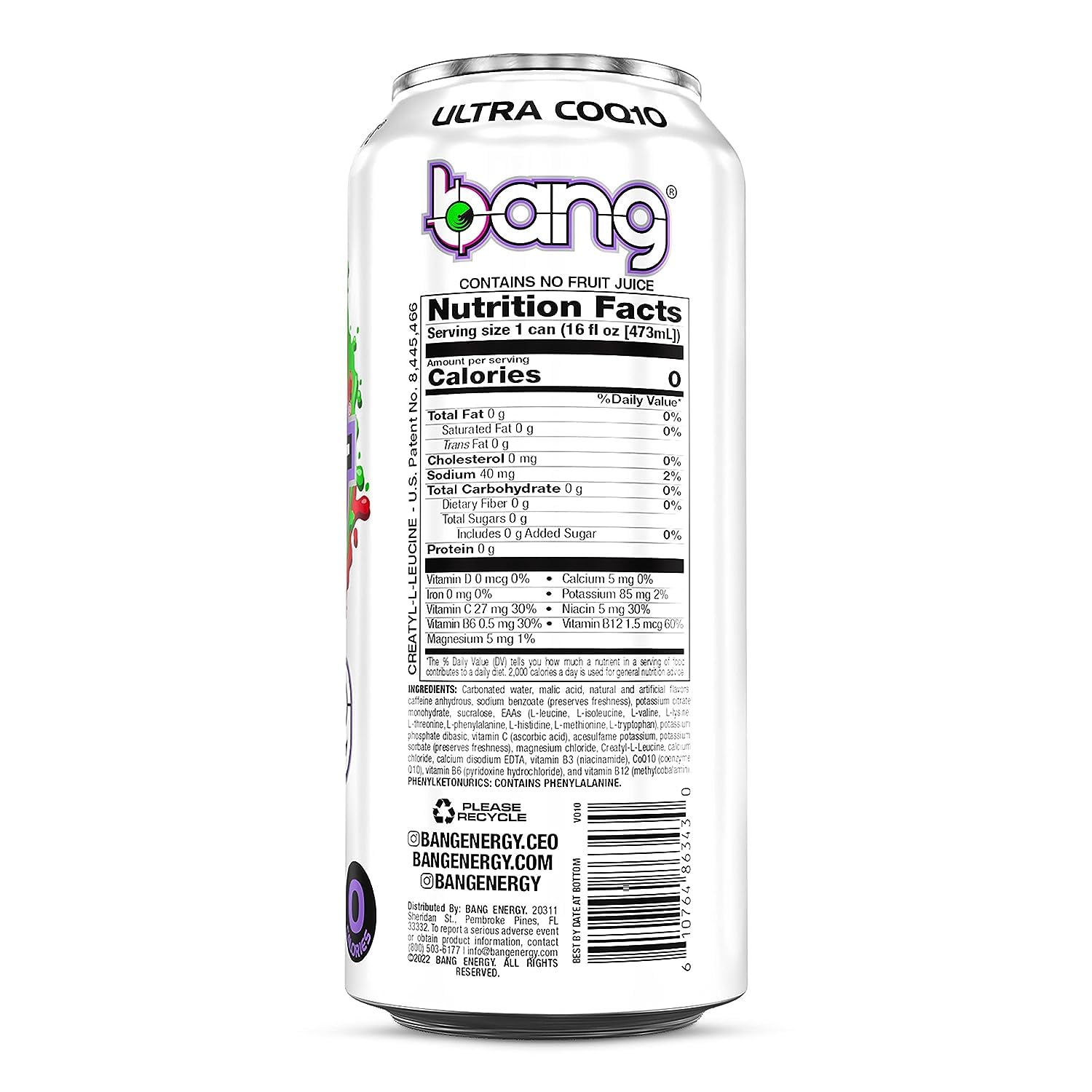 VPX Bang - Sour Ropes- 16fl.oz. (Pack of 16)
