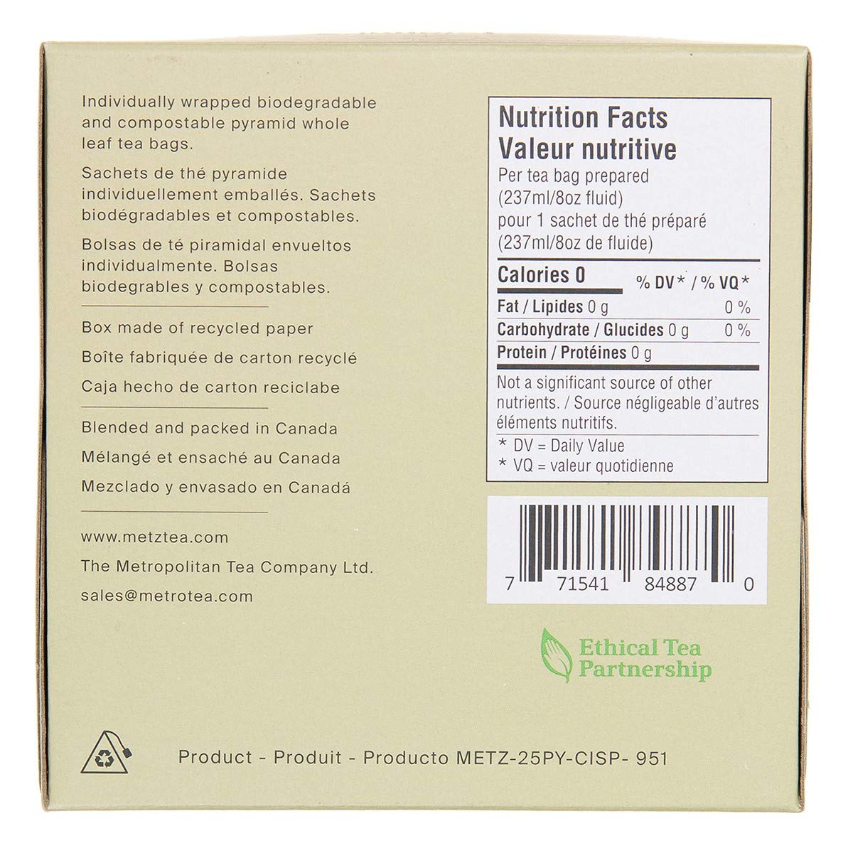 Metz Cochin Masala Chai Tea - 25 count