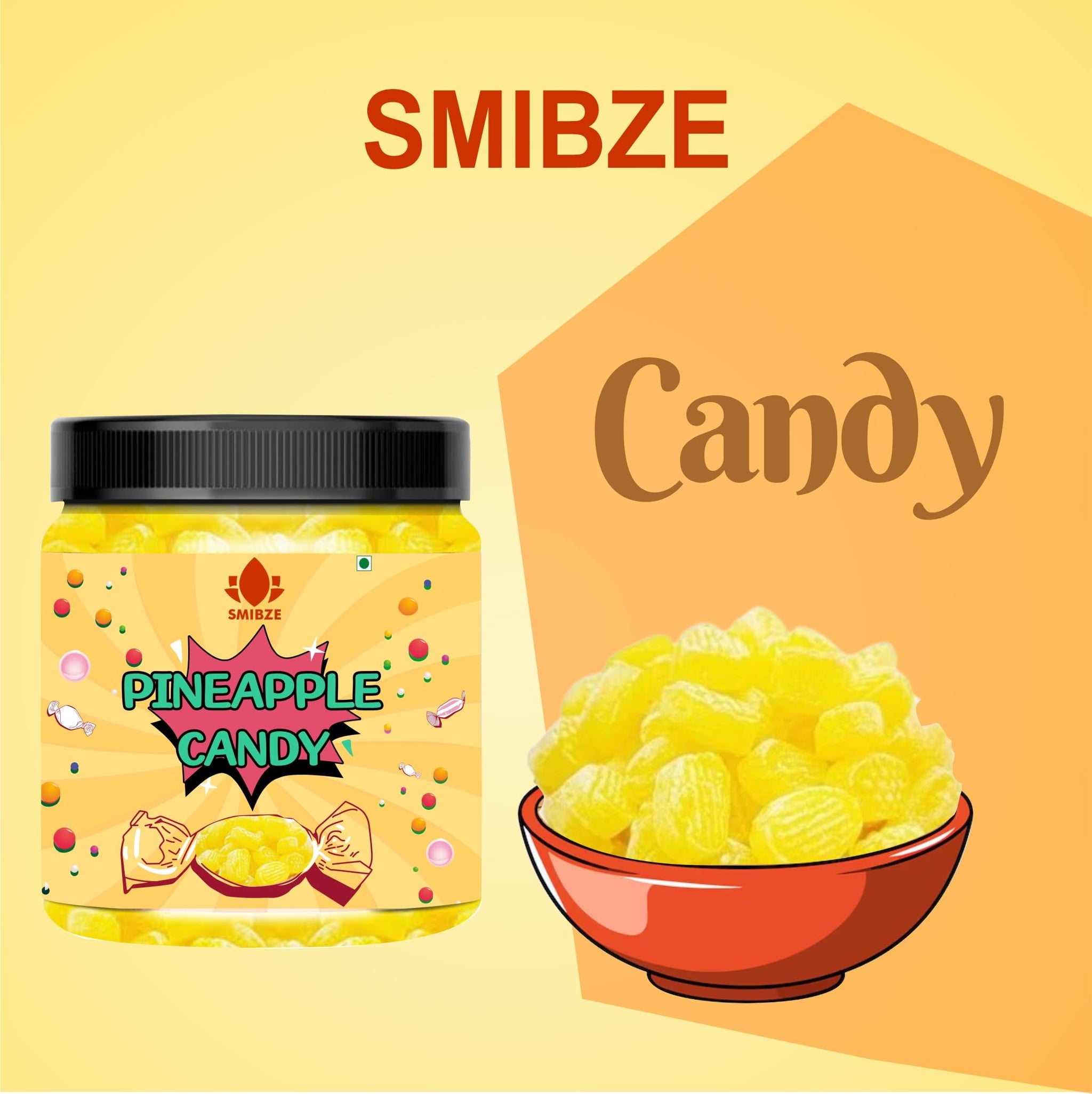 SMIBZE Natural Pineapple Candy 150 GM (Pack of 1) SMIBZE