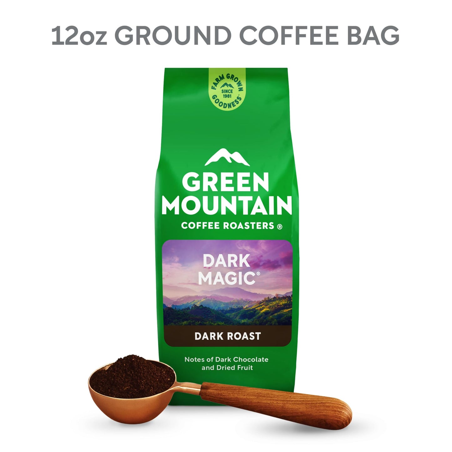 Green Mountain Coffee Roasters, Dark Magic, Ground Coffee, Dark Roast, Bagged 12oz.