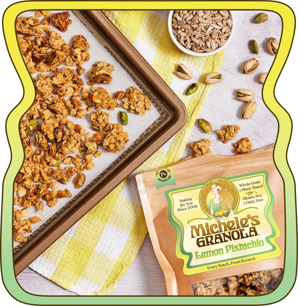 Michele's Granola Lemon Pistachio, Handmade, Whole Grain, Vegan, Gluten-Free & Non-GMO, 36oz Resealable Bag