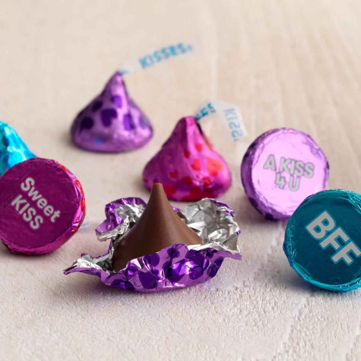 Candykrave Hershey'es Conversation Kisses Valentine Days Chocolate Candy - 2lb (200 pcs) - Bulk Pack of Milk Chocolate Covered Candy, Bulk Chocolate