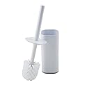 Bath Bliss Acrylic Bathroom Toilet Bowl Brush and Holder in White