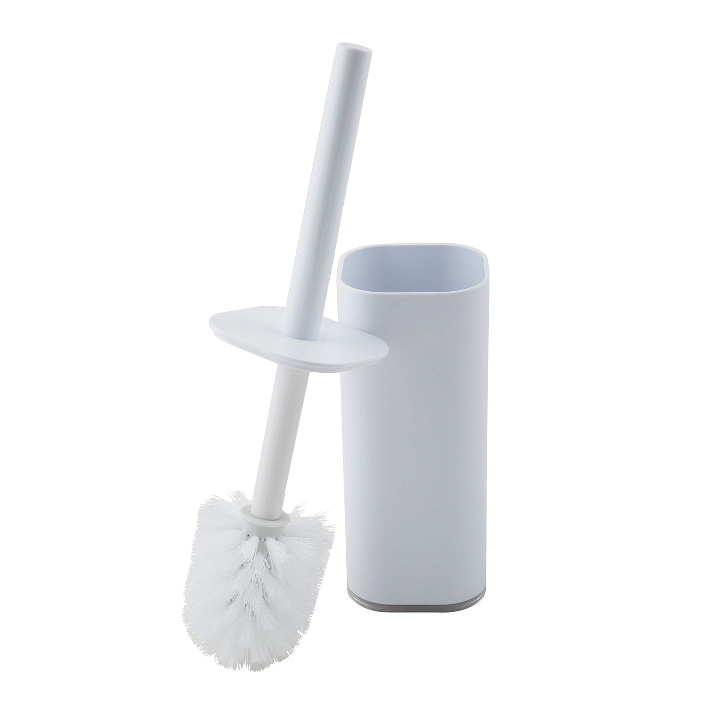Bath Bliss Acrylic Bathroom Toilet Bowl Brush and Holder in White
