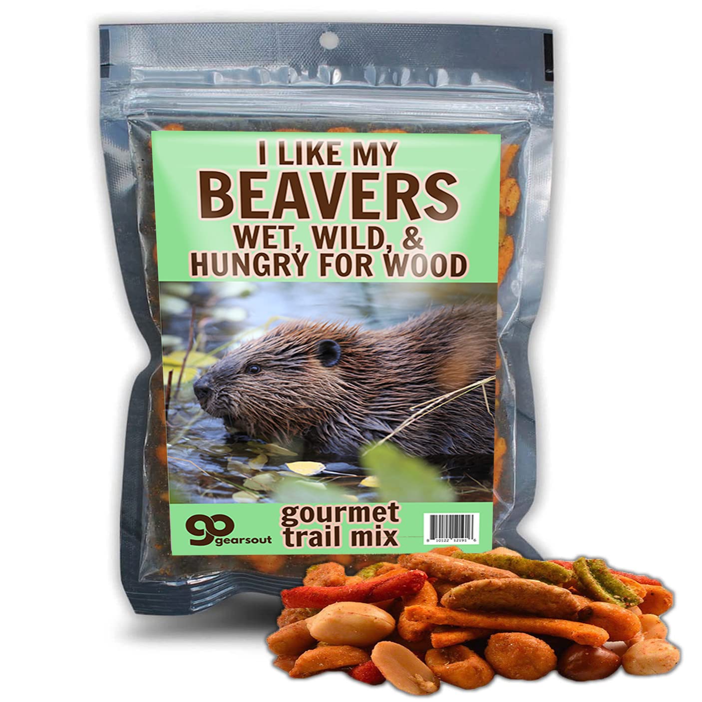I Like My Beavers Wet, Wild, and Hungry for Wood Cajun Trail Mix - Spicy Pub Mix with Delicious Spicy Nuts - 10 oz Healthy Snack - Funny Gag Gift