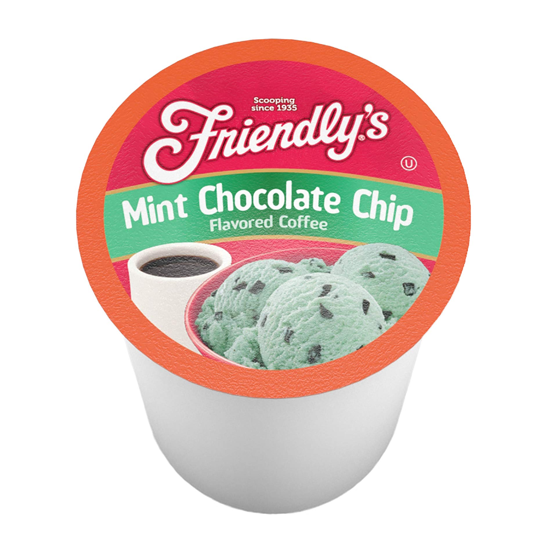 friendly's Flavored Ice Cream Coffee Pods, Compatible with Keurig K Cup Brewers (Mint Chocolate Chip, 12 Count)