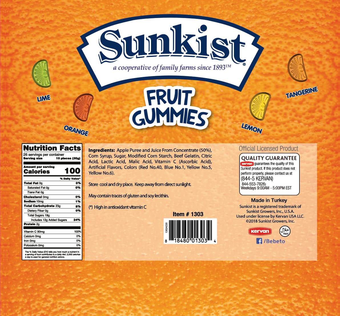 Sunkist® Fruit Gummies - Sour Citrus: 28-Ounce Bag