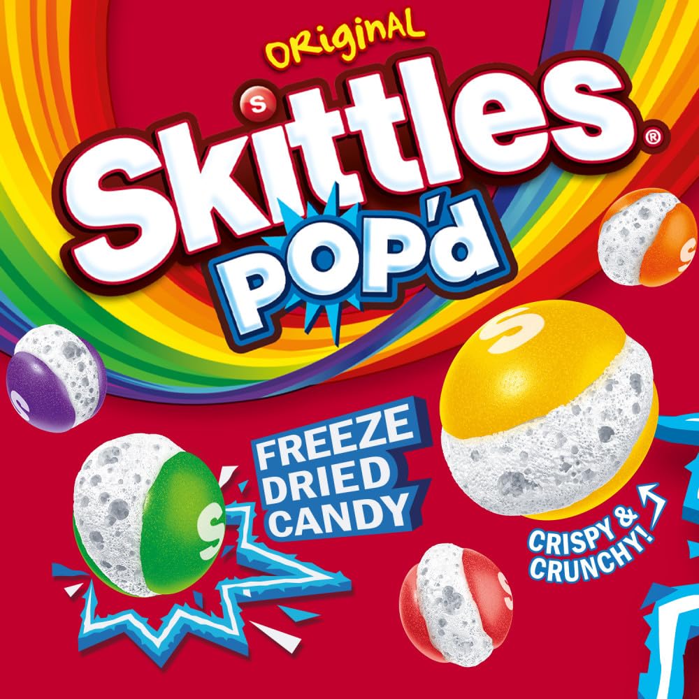 Skittles, POP'd Originals Freeze Dried Candy, Freeze Dried Snacks, 5.5 Ounce