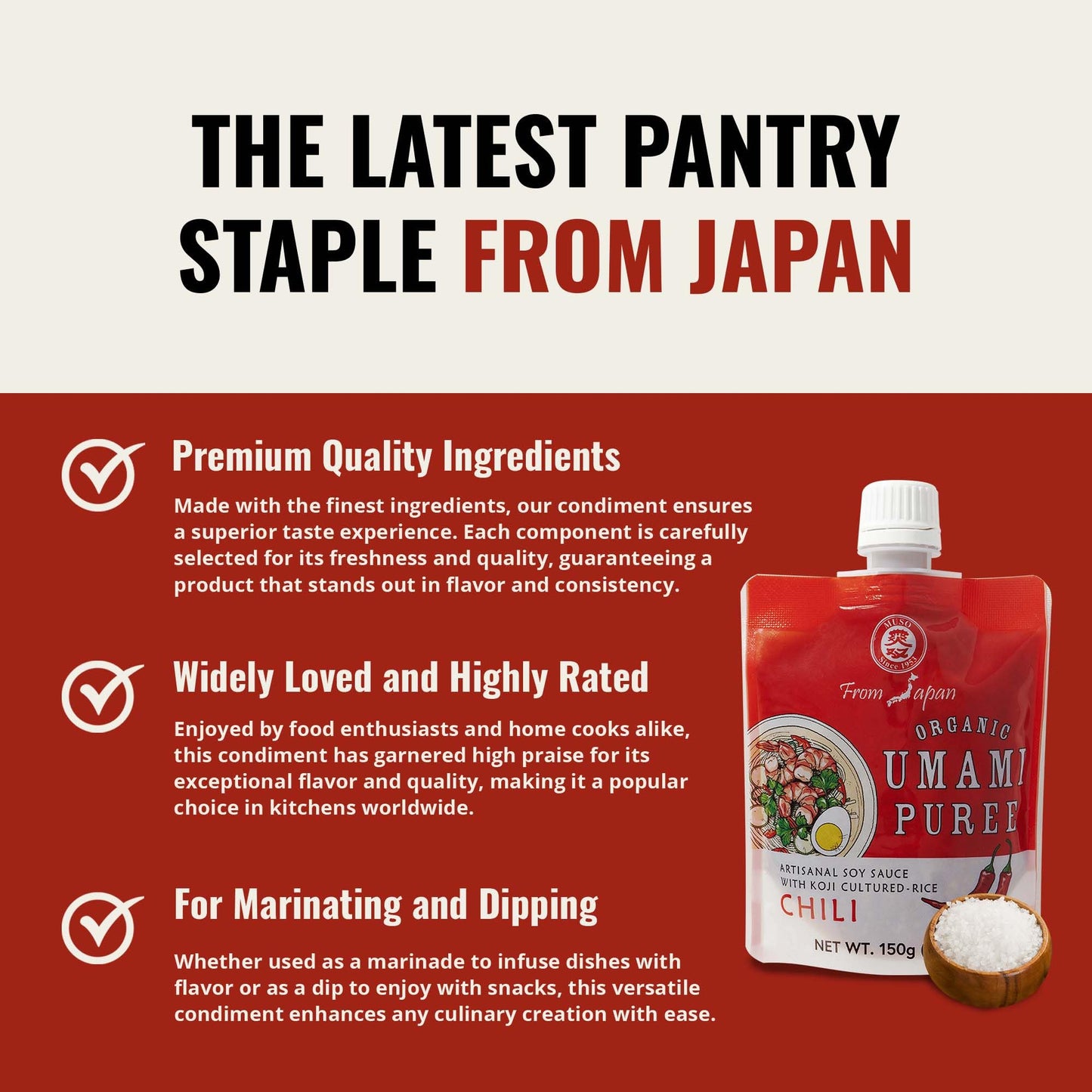 Muso From Japan - Organic Umami Chili Puree, Japanese Flavor Enhancer, USDA Organic, Ideal for Sauces, Marinades, Cooking - 5.2 oz (Pack of 1)