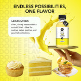 Dolce Flav Natural Lemon Extract - 8 Ounce Oil-Soluble Kosher, Sugar-Free, Concentrated Fresh Citrus Lemon Flavor for Baking, Chocolates & Desserts