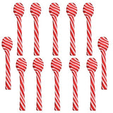 BCL 12 Count Peppermint Candy Cane Spoons, Mint Flavored Christmas Edible Spoon Candies for Hot Chocolate Marshmallows Party Goodies Bag Filler