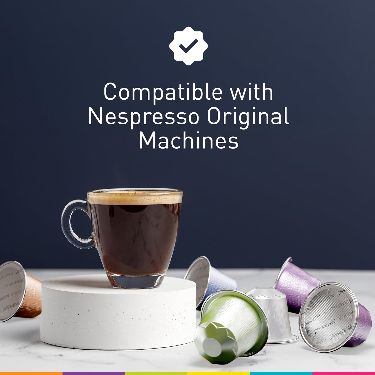 Bestpresso Coffee for Nespresso Original Machine 120 pods Certified Genuine Espresso Variety Pack Pods Compatible with Nespresso Original