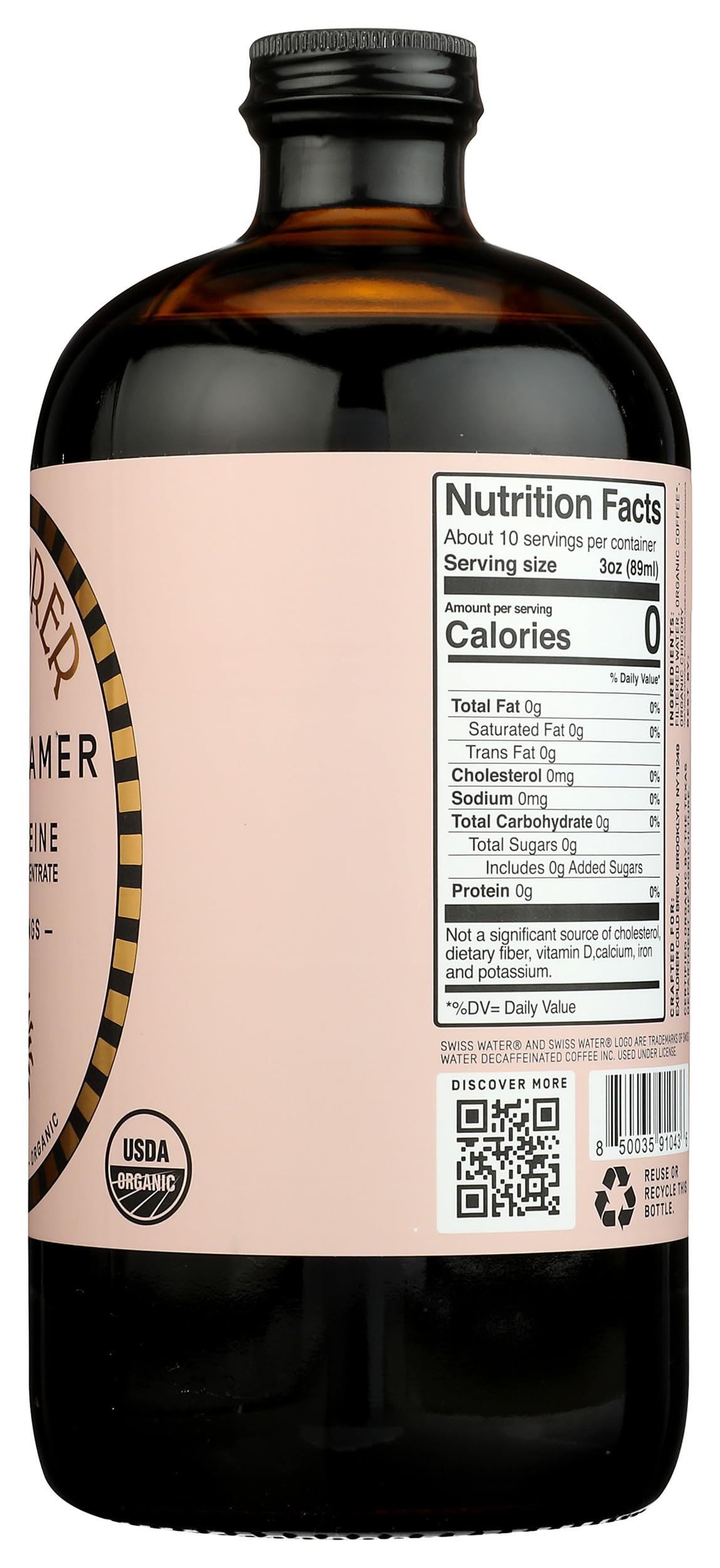 Explorer Cold Brew, Coffee Cold Brew Concentrate Decaf Daydreamer Organic, 32 Fl Oz