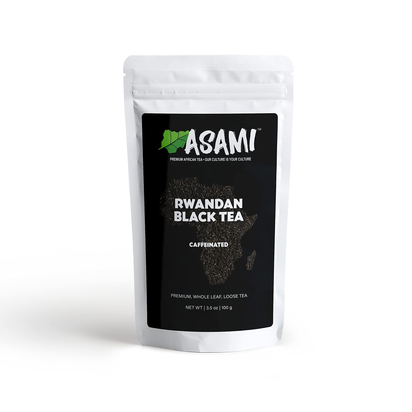 Asami Rwandan Black Tea 100g | Premium Organic Loose Leaf Black Tea | High Caffeine African Breakfast Pure Leaf Teas with Rich Malty & Smooth Honey