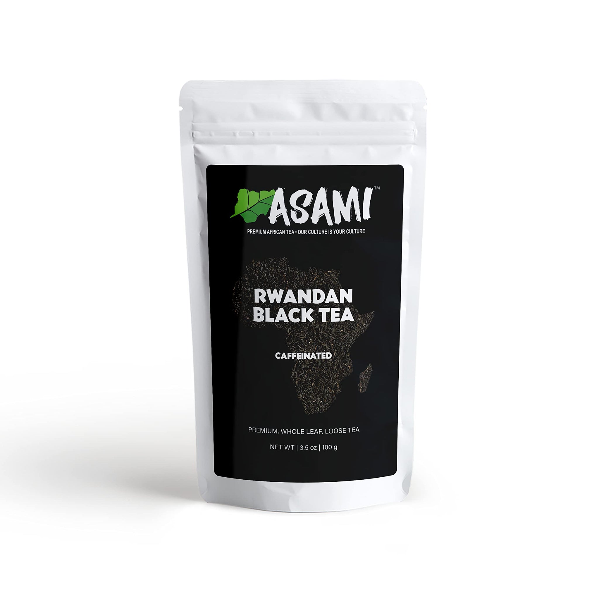 Asami Rwandan Black Tea 100g | Premium Organic Loose Leaf Black Tea | High Caffeine African Breakfast Pure Leaf Teas with Rich Malty & Smooth Honey