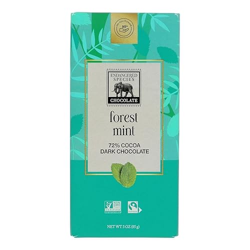 Endangered Species Dark Chocolate Bar Mint Rain Forest ( 12x3 Oz)
