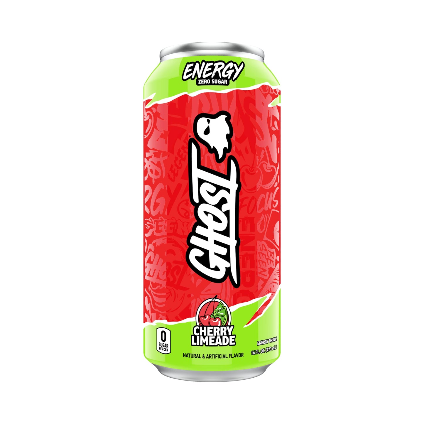 GHOST Energy Drink - Single Can, Cherry Limeade 16oz - Energy & Focus & No Artificial Colors - 200mg Natural Caffeine, L-Carnitine & Taurine