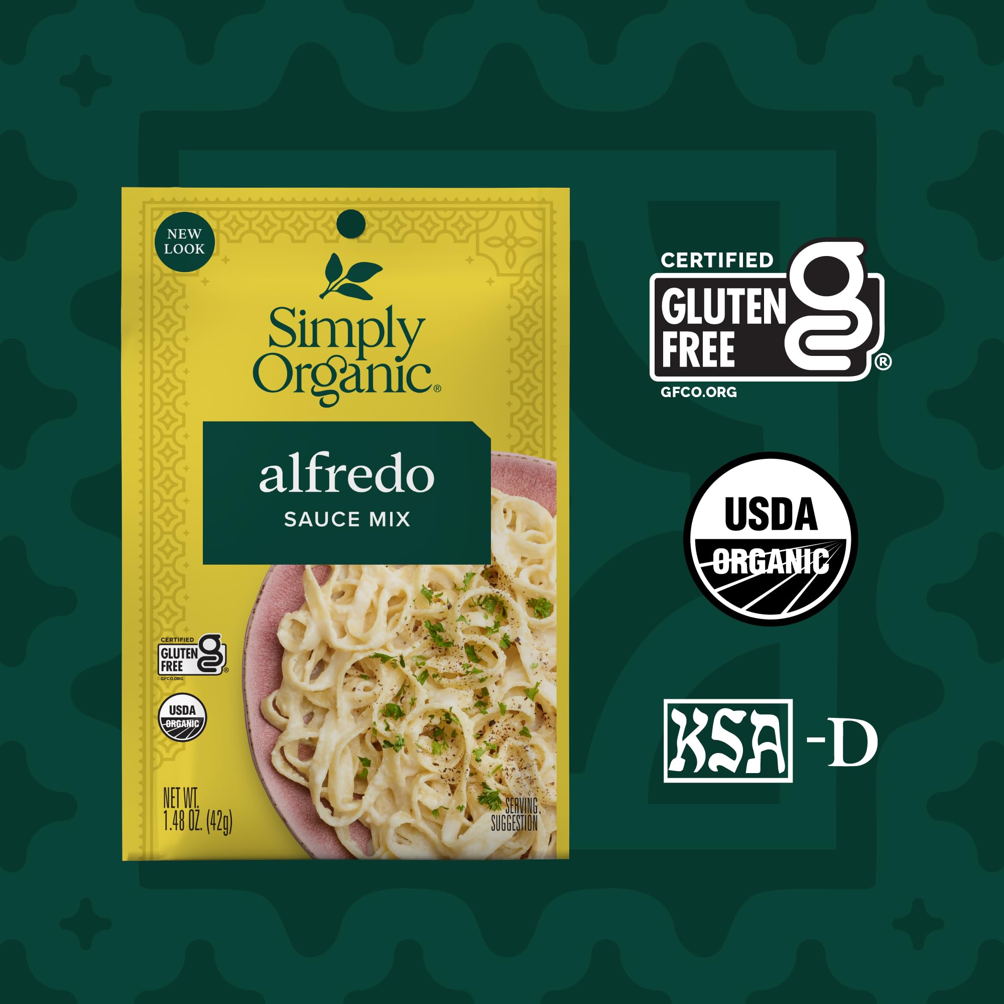 Simply Organic Alfredo Sauce Mix, Certified Organic, Kosher, Mixes Italian | 1.48 Ounce (Pack of 1)