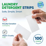 Smart Strips™ - Laundry Detergent Strips (100 Loads) - Hypoallergenic, Eco Friendly, Plastic-Free and Compostable Laundry Sheets. Ultra-Concentrated