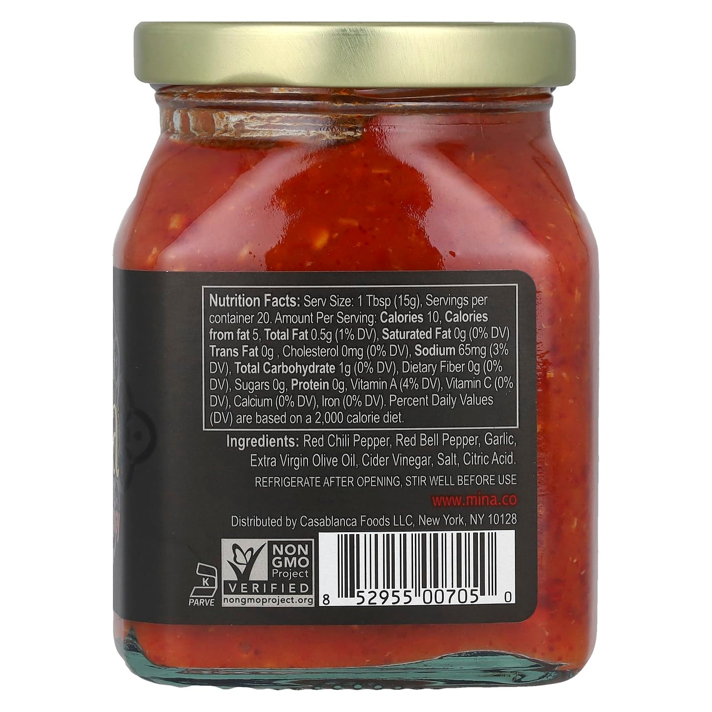 Mina Harissa Spicy Traditional Moroccan Red Pepper Sauce, 10 Ounce - 12 per case. by Mina Harissa