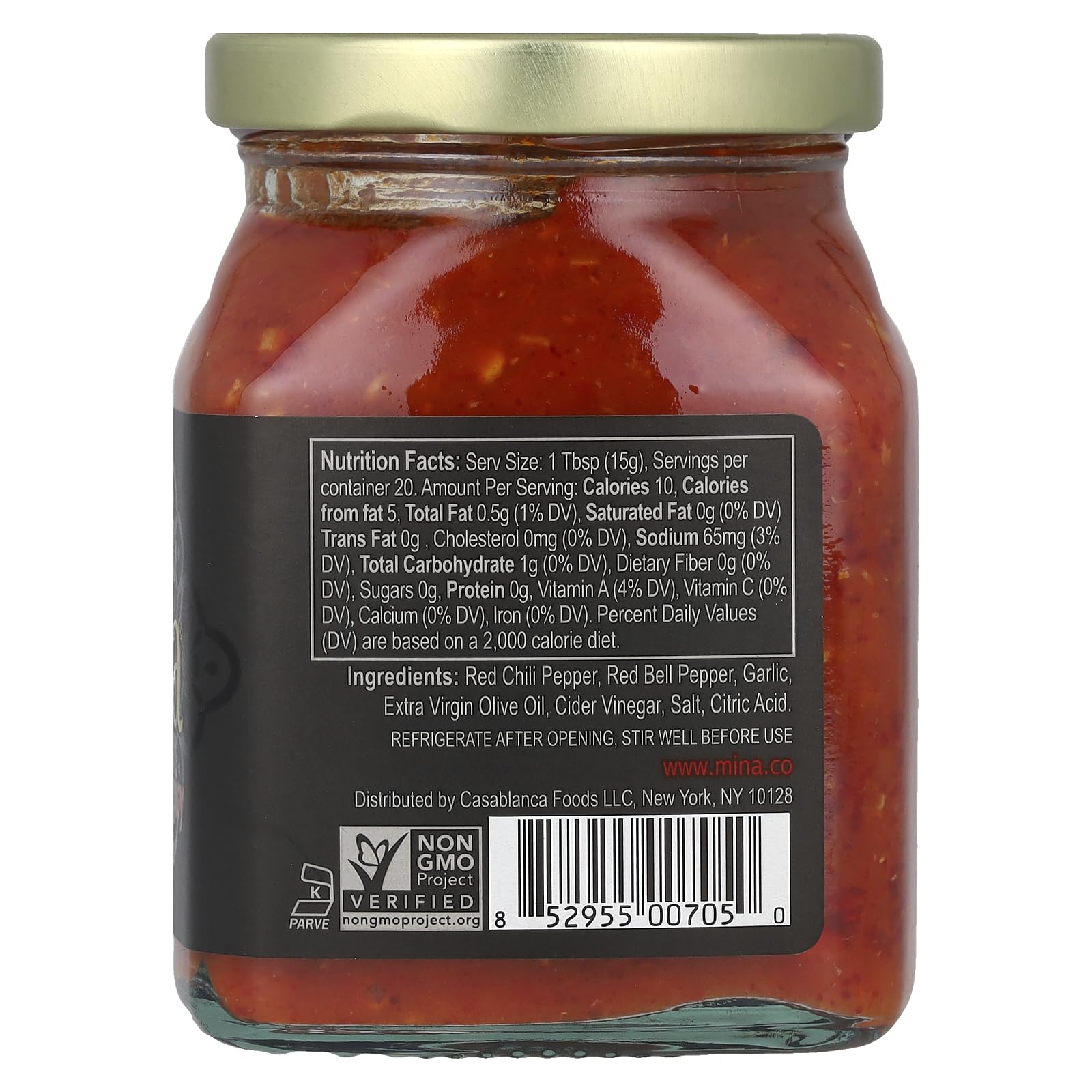 Mina Harissa Spicy Traditional Moroccan Red Pepper Sauce, 10 Ounce - 12 per case. by Mina Harissa