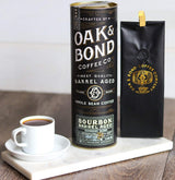 Espresso Bourbon Barrel Aged Coffee, Colombia & Brazil Blend, Whole Bean Arabica, Dark Roast w/Chocolate, Black Cherry, Toffee, Rich Kentucky Bourbon